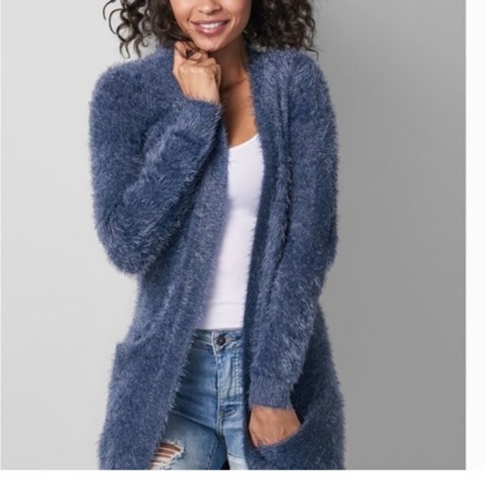 VENUS Cozy Blue Cardigan Sweater